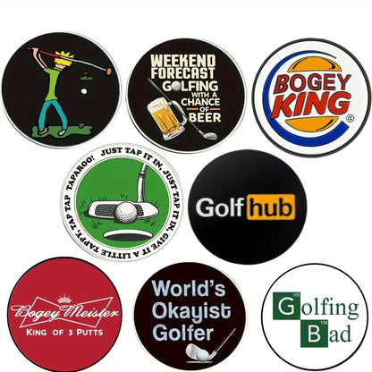 8 counts Funny Happy Gilmore Golf Ball Marker Sets featuring humorous golf designs for enthusiasts.