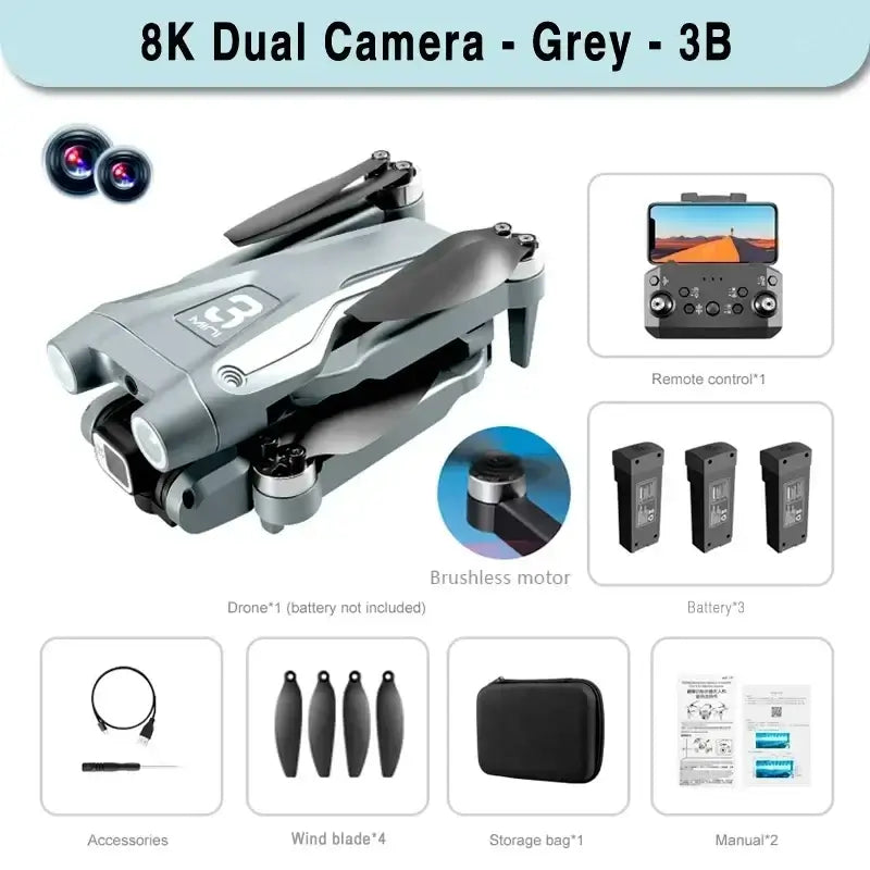 Z908 Pro Max GPS Drone Brushless 8K HD Dual Camera Optical Flow Obstacle Avoidance Sportsman Specialty Products