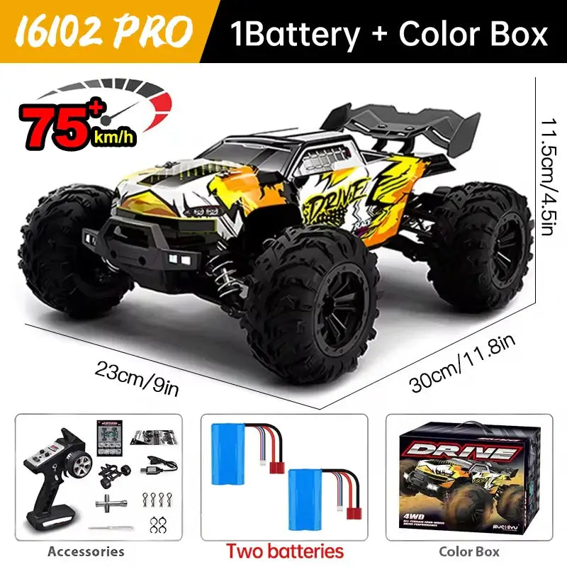 WLtoys 16101 Pro 1:16 75KM/H 4WD RC Car With LED Light Sportsman Specialty Products