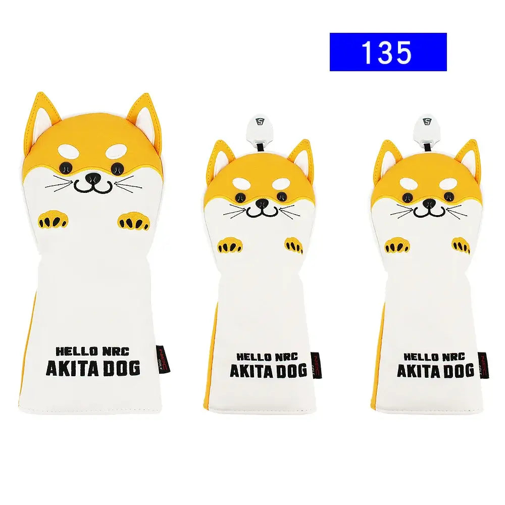 Golf Wood Head Cover for Driver Fairway Hybrid Cute Akita Golf Putter Cover Sportsman Specialty Products
