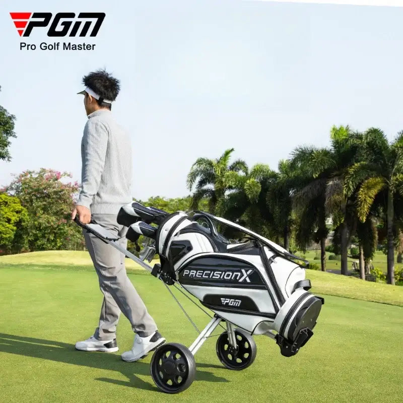 PGM Golf Trolley 2 Wheels Foldable Hand Push Pull Bag