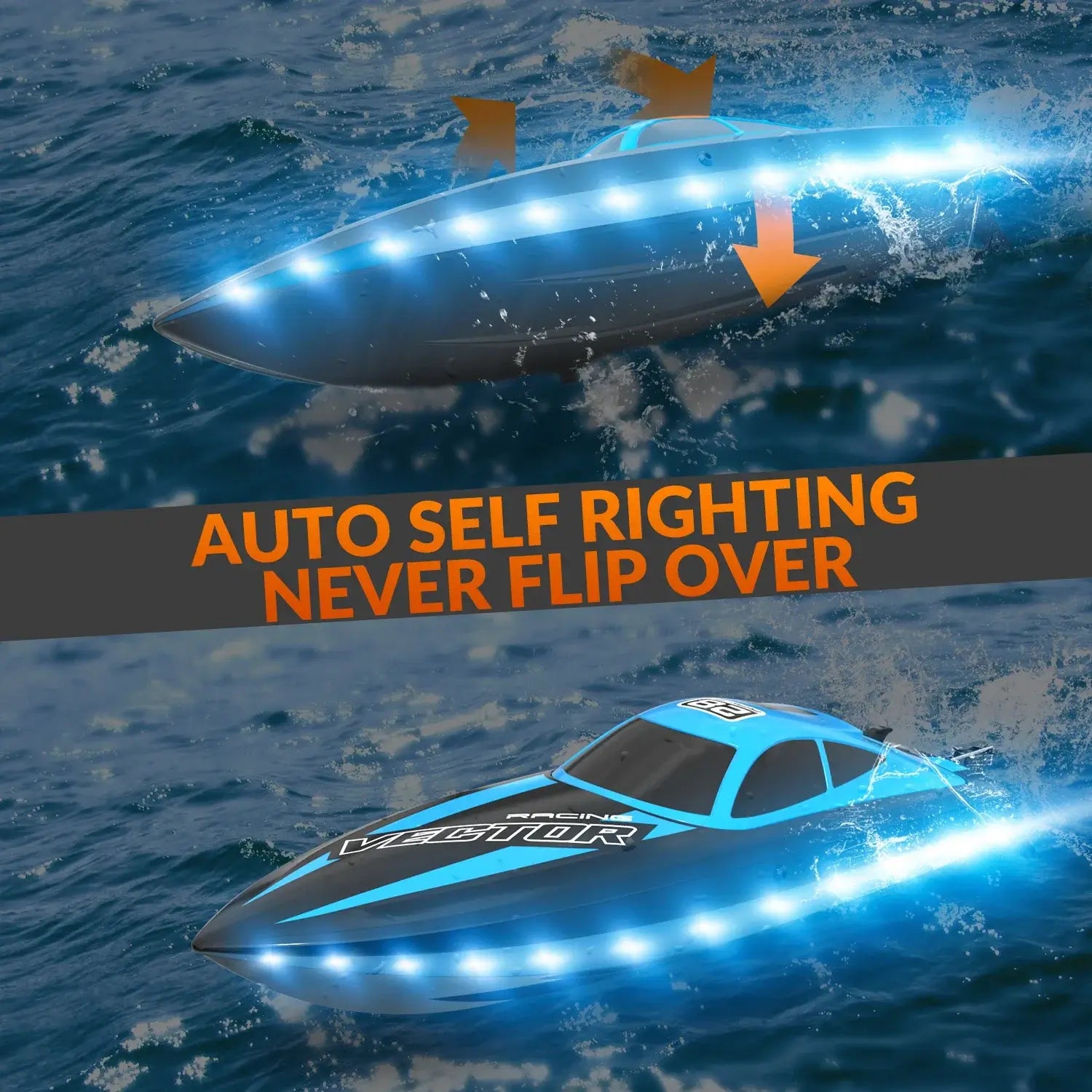 VOLANTEXRC RC Boat 20MPH Fast Remote Control Boat with LightsVOLANTEXRC RC Boat 20MPH Fast Remote Control Boat