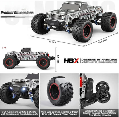 1/12 Scale Brushless RC Cars 903A, 4X4 Off-Road RC Monster Truck Sportsman Specialty Products