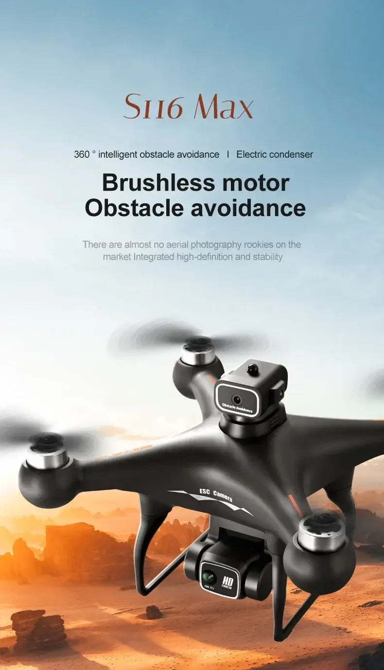 S116 MAX Drone Professional with 3 Batteries 8K Dual Camera Optical Sportsman Specialty Products