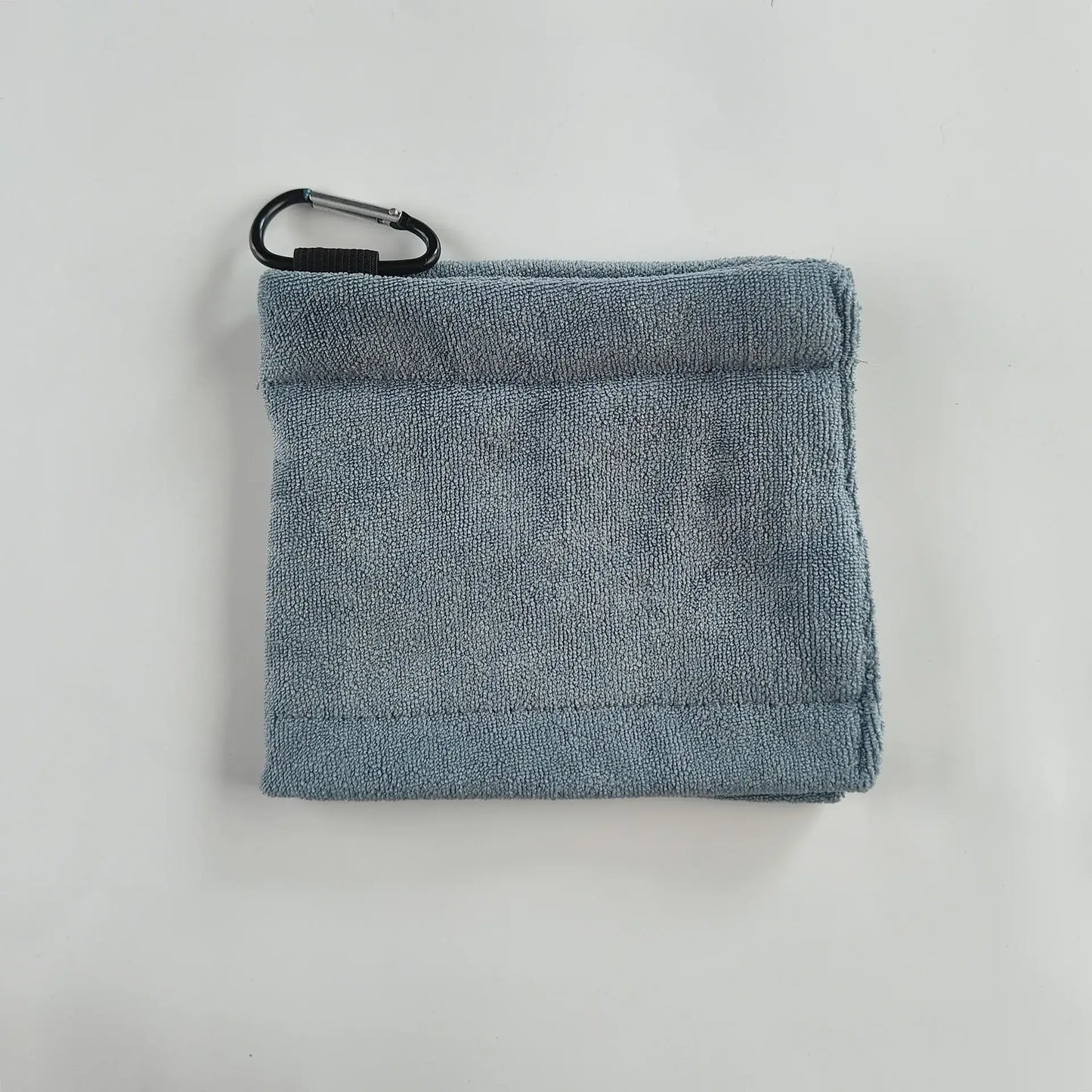 1pc Golf Towel Golf Cleaning Towel with Hook, grey towel for cleaning golf equipment.