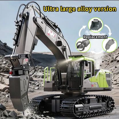 Remote Control Excavator Toys featuring ultra large alloy version and replacement parts for enhanced play.