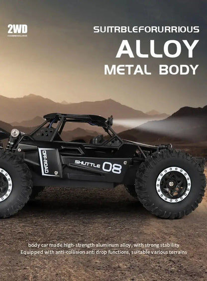 116 RC Car Remote Control Car with alloy metal body for durability and stability, suitable for various terrains and off-road use.