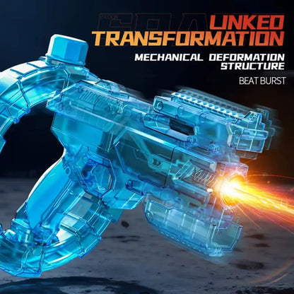 Electric Water Gun with LED Lights showcasing a mechanical deformation structure for enhanced performance.
