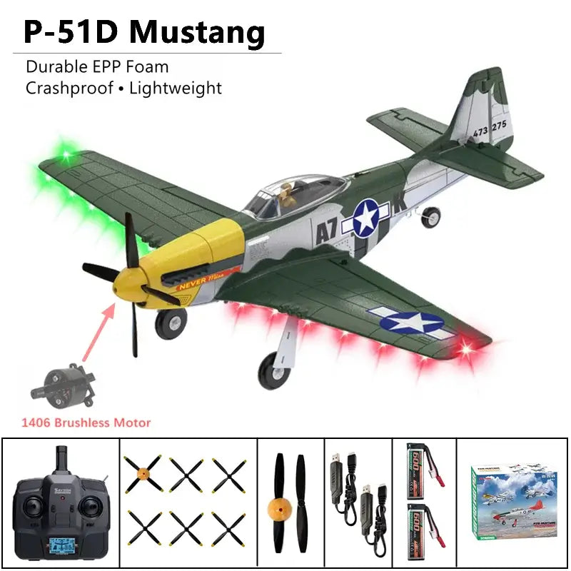  RC Plane P51D Mustang RTF5CH 3D/6G Fixed-Wing Airplane -