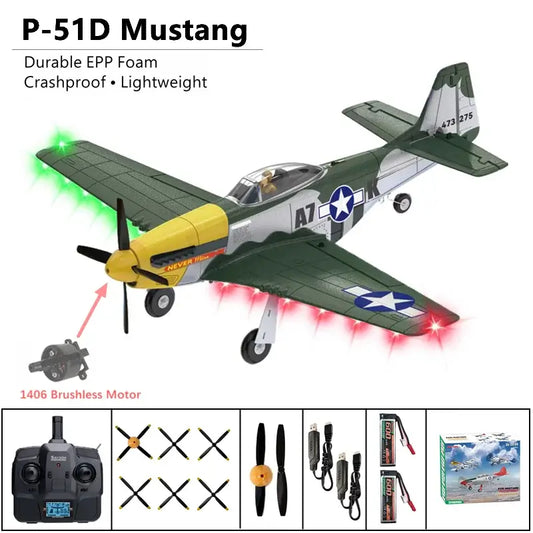  RC Plane P51D Mustang RTF5CH 3D/6G Fixed-Wing Airplane -