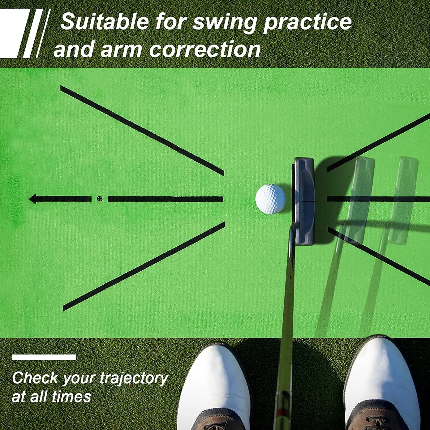 Golf Training Mat Swing Track Practice Marking Pad Detection Batting Ball Trace Sportsman Specialty Products