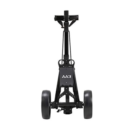 2-wheel aluminum frame golf push cart with a sleek design and durable aluminum structure.