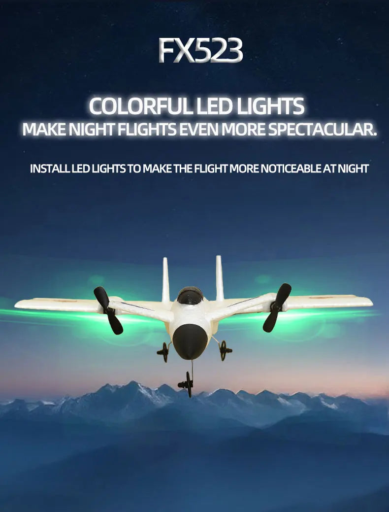 F-35 Fighter Jet EPP Material With Gyroscope showcasing colorful LED lights for night flights