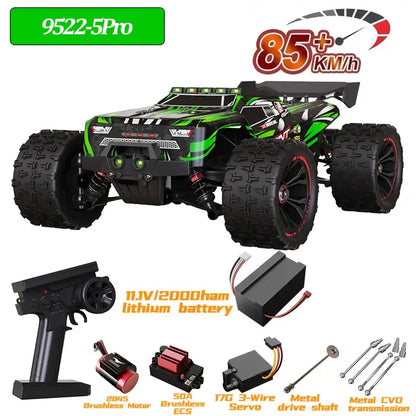 9522 PRO 85KMH High speed RC Car Brushless Four-wheel Drive with battery and remote control.