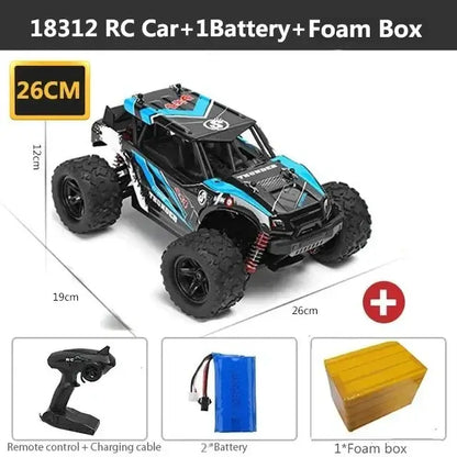 Remote Control Car - All-Terrain 45Km/h HS 18311 18321 18302 toy with battery and foam box, dimensions 26CM x 12CM x 19CM.