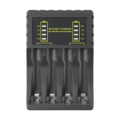 Battery Charger 4 Slots Intelligent LED with LED indicators for charging AA and AAA batteries