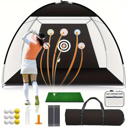 Golf Practice Net, 10x7 ft Deluxe Golf Practice net set Play golf at home Sportsman Specialty Products