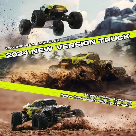 RTR Brushless Fast RC Cars for Adults showcased in a dynamic off-road racing scene, highlighting their speed and performance.
