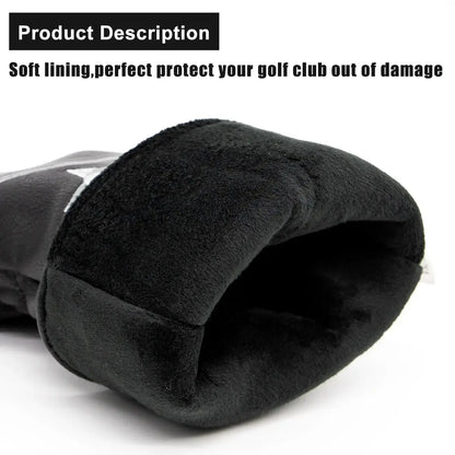Aliennana Golf Club Headcover Set, Black Ninja Driver Head Cover Sportsman Specialty Products