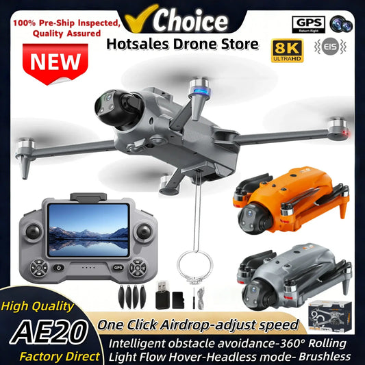 New Quality AE20 Drone - High-Tech Features & PerformanceSPECIFICATIONS Aerial Photography: Yes Aircraf Operating Frequency: 2.4 GHz Brand Name: LYZRC Camera Features: 720p HD Video Recording Camera Integration: Camera Included Camera Mount Type: 2-Axis G