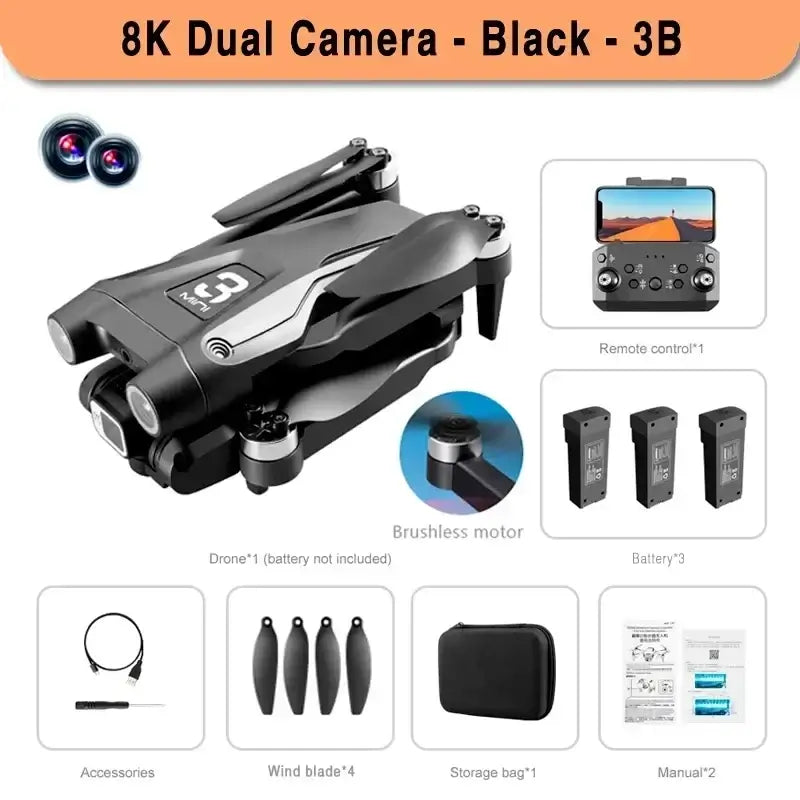 Z908 Pro Max GPS Drone Brushless 8K HD Dual Camera Optical Flow Obstacle Avoidance Sportsman Specialty Products