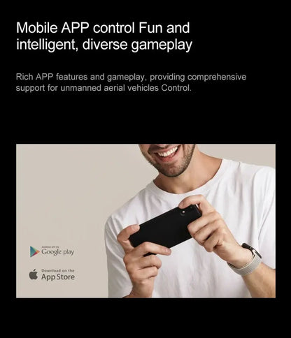 Person using mobile app to control the New E88 RC Drone for fun and intelligent gameplay.