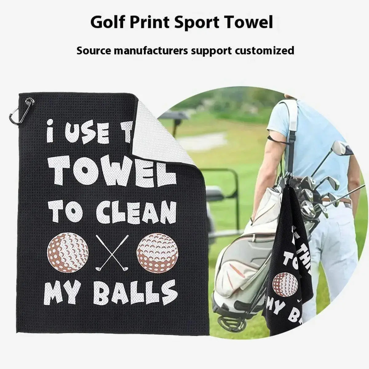 40x60cm Golf Towel With Hook I Use This Towel Clean My Ball Pattern Sportsman Specialty Products