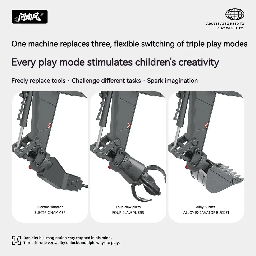 Child Series Simulated Remote Control 3-in-1 Excavator Sportsman Specialty Products