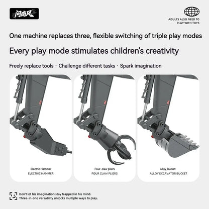 Child Series Simulated Remote Control 3-in-1 Excavator Sportsman Specialty Products