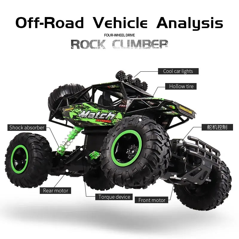1:12/1:16 4WD Remote Control Car With Led Lights Sportsman Specialty Products