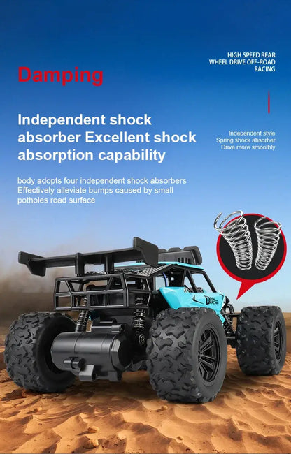 116 RC Car Remote Control Car showcasing independent shock absorbers for excellent damping and off-road performance.