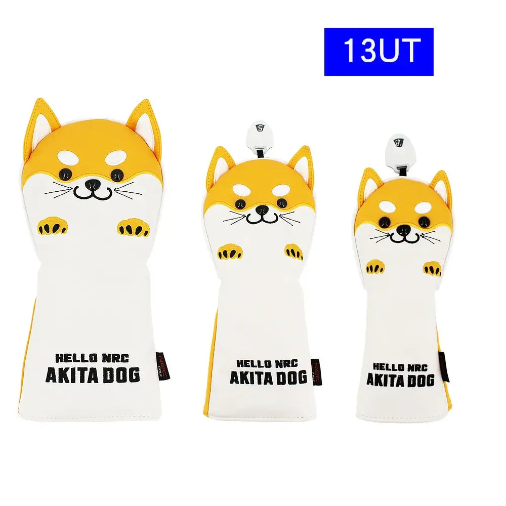 Golf Wood Head Cover for Driver Fairway Hybrid Cute Akita Golf Putter Cover Sportsman Specialty Products