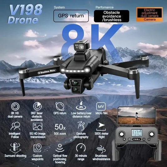 For Xiaomi V198GPS Drone ESC 8K Profesional Brushless Laser Sportsman Specialty Products