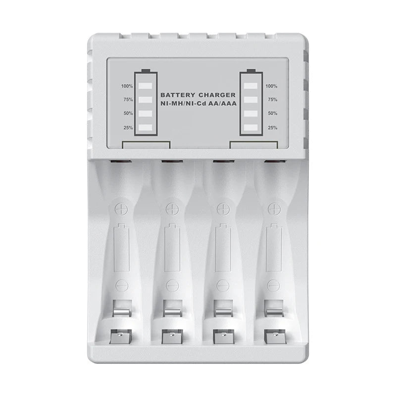AA/AAA Battery Charger 4 Slots Intelligent LED Display