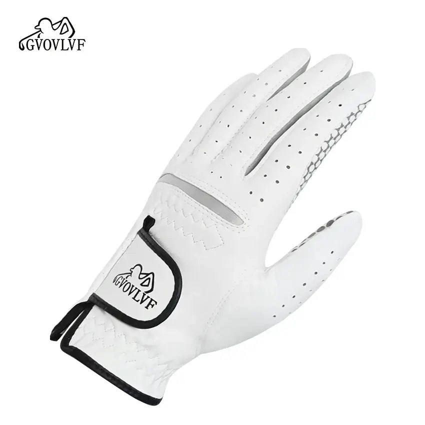 Golf glove Genuine Sheepskin Leather for Men - White# Golf Glove – Genuine Sheepskin Leather for Men Engineered for serious golfers, this premium men's golf glove features genuine sheepskin leather construction that delivers superior grip and tactile feed