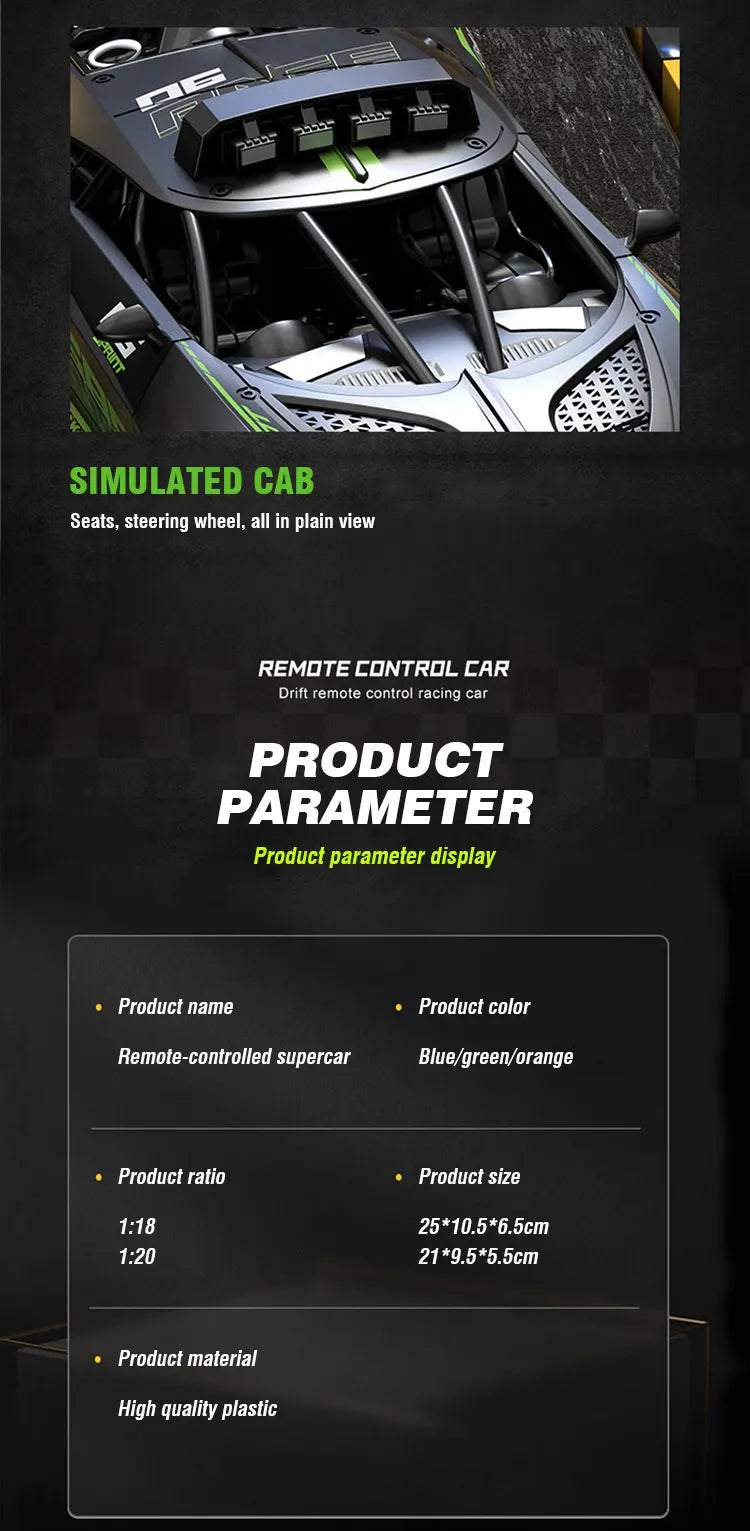 1/18 Rc Car High Speed Drift Sport Cars Remote Control Vehicle