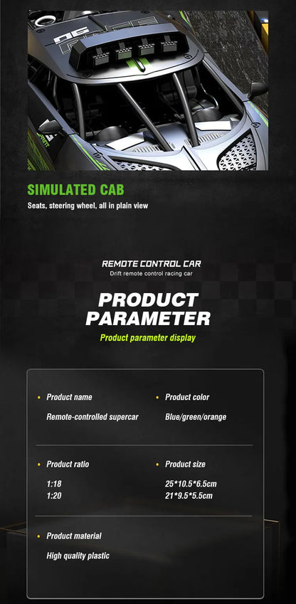 1/18 Rc Car High Speed Drift Sport Cars Remote Control Vehicle