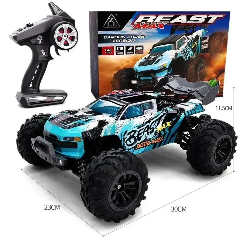 High speed remote control car 80KMH, Beast Max, 1:16 brushless version with controller and detailed packaging.