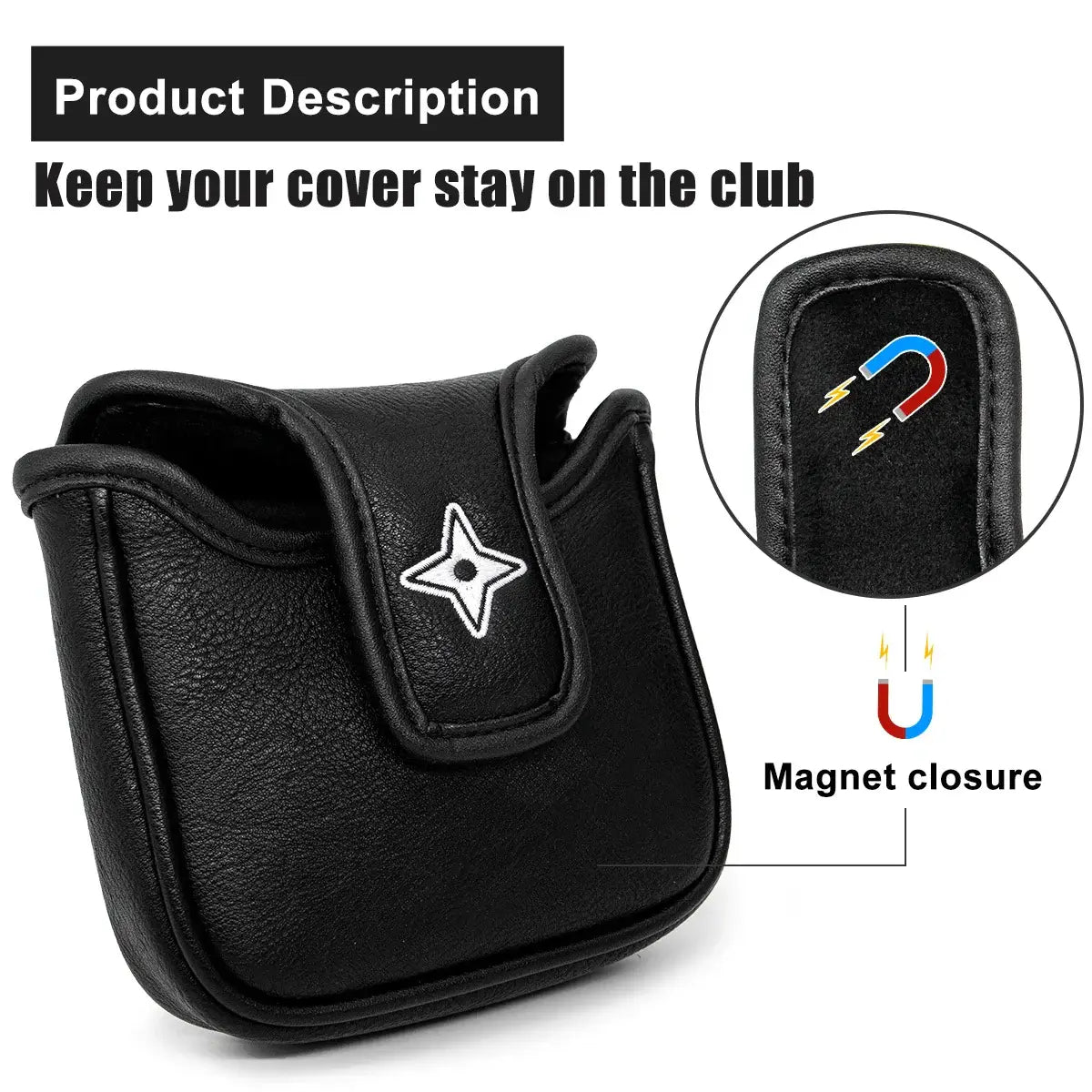 Aliennana Golf Club Headcover Set, Black Ninja Driver Head Cover Sportsman Specialty Products