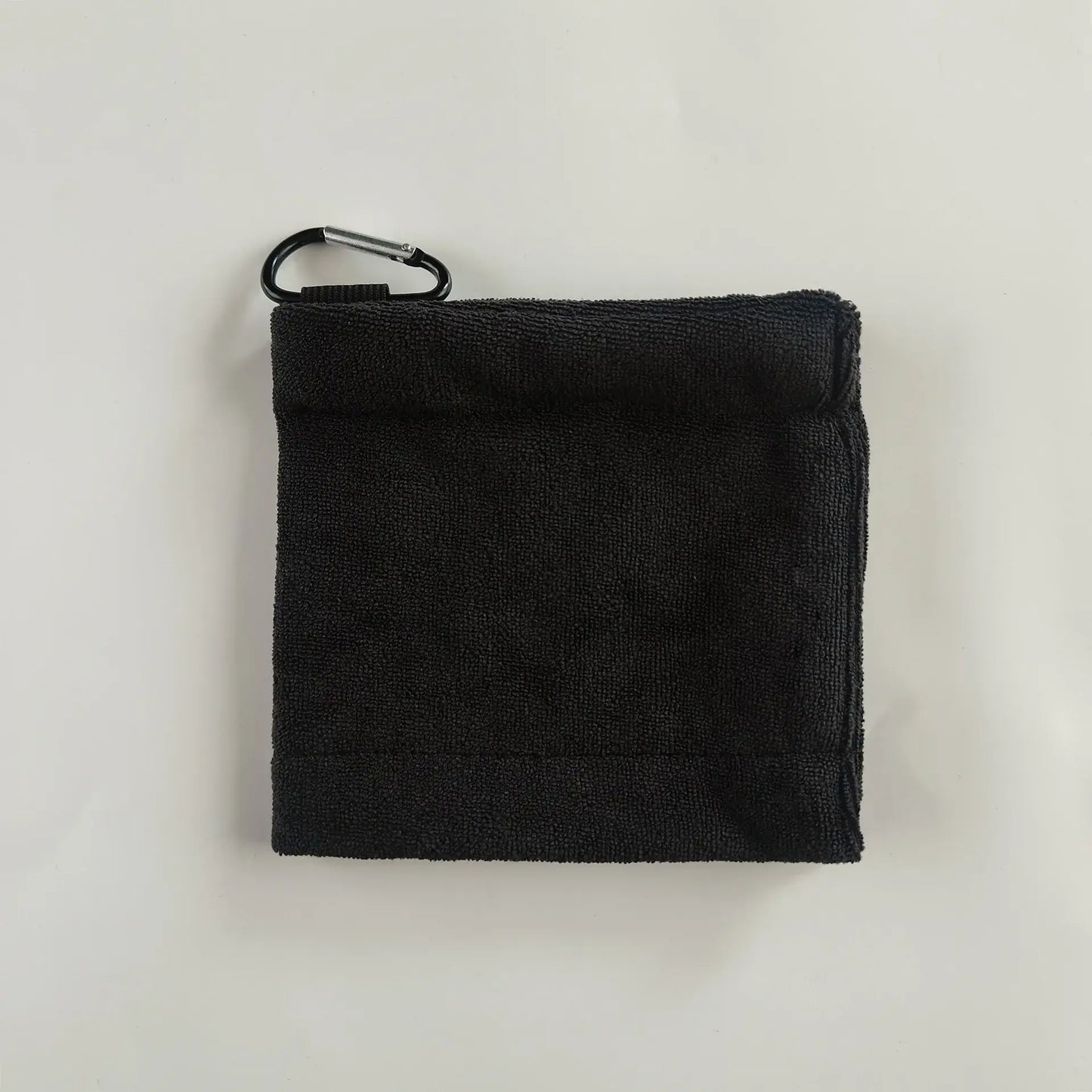 1pc Golf Towel Golf Cleaning Towel displayed on a plain background with a hook for easy attachment.
