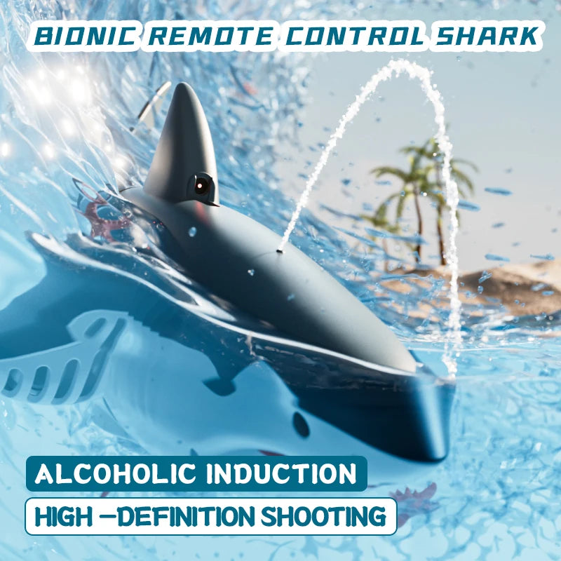 S6 2.4G Electric Remote Control Diving Shark Whale Water Spray Toy Swimming Pool Bathing RC Boat Toys for Boys Baby Children Sportsman Specialty Products