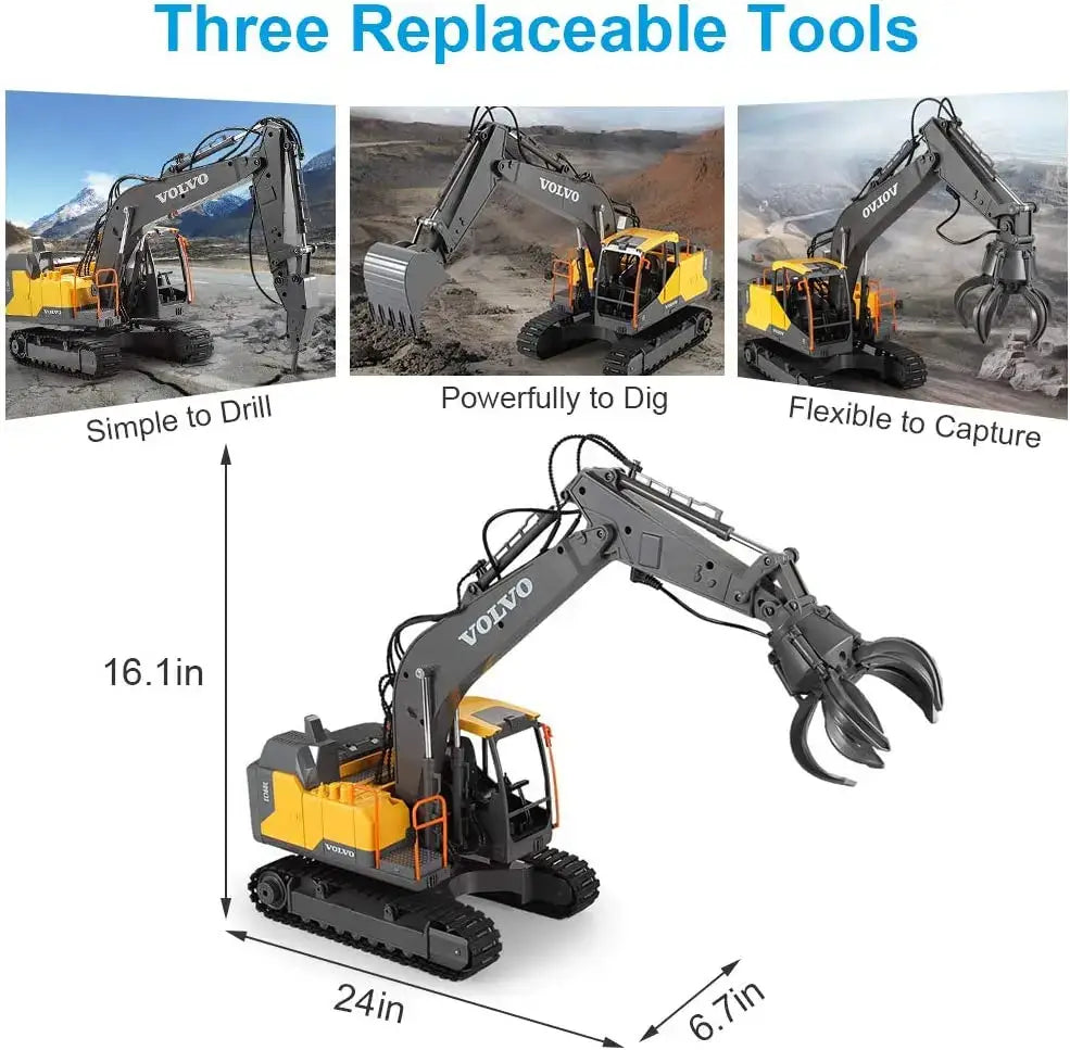 double e e568 rc excavator 1/16 17CH Crawler 3in1 Truck Alloy Digger