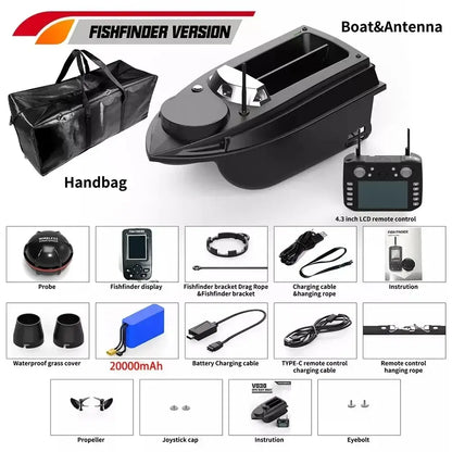 V030 RC Bait Boat 12V 180 Fishing Point Load 3KG