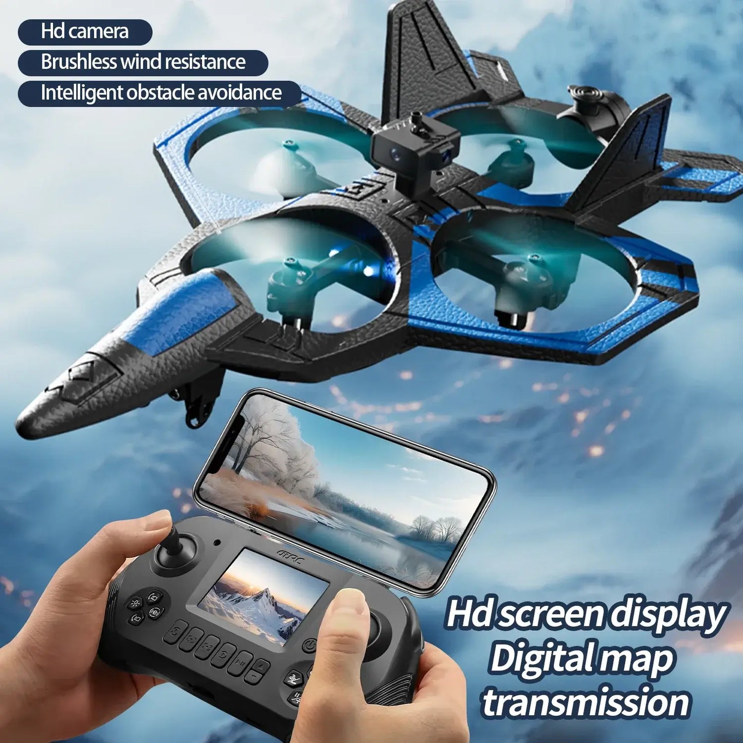 New V46 PRO RC Helicopter with Screen Control 8K Dual Camera