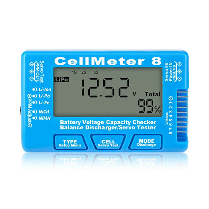 CellMeter-8 LCD Digital Battery Capacity Checker RC 1-8S battery
