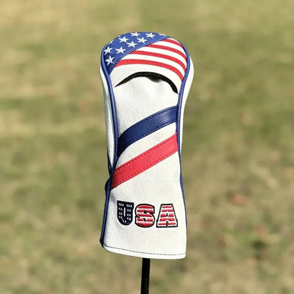 Patriotic Golf Club Head Cover Set - Protect Your Clubs with American flag design and vibrant colors.