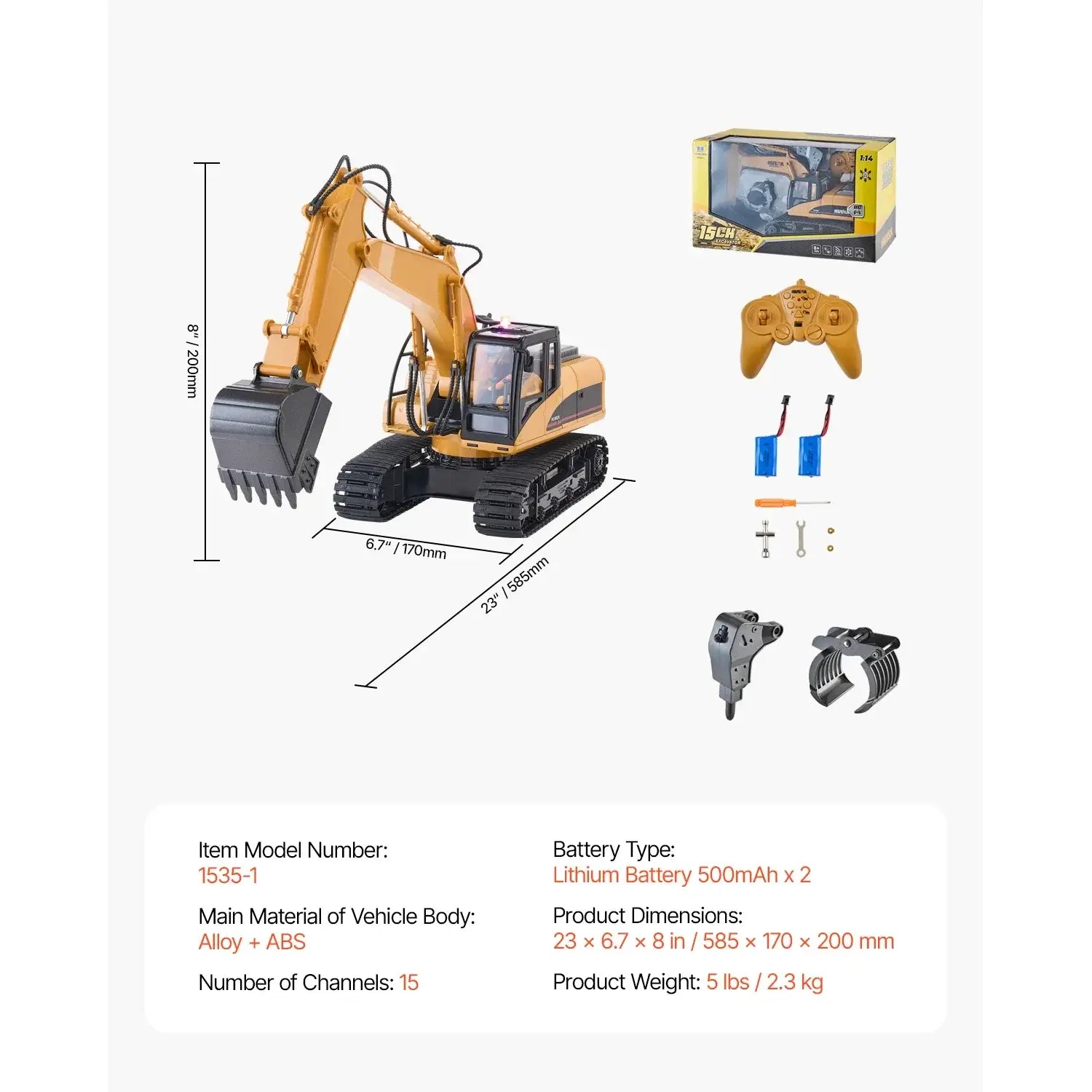 VEVOR 2.4G Remote Control Excavator Dump Truck 3 in 1 Sportsman Specialty Products