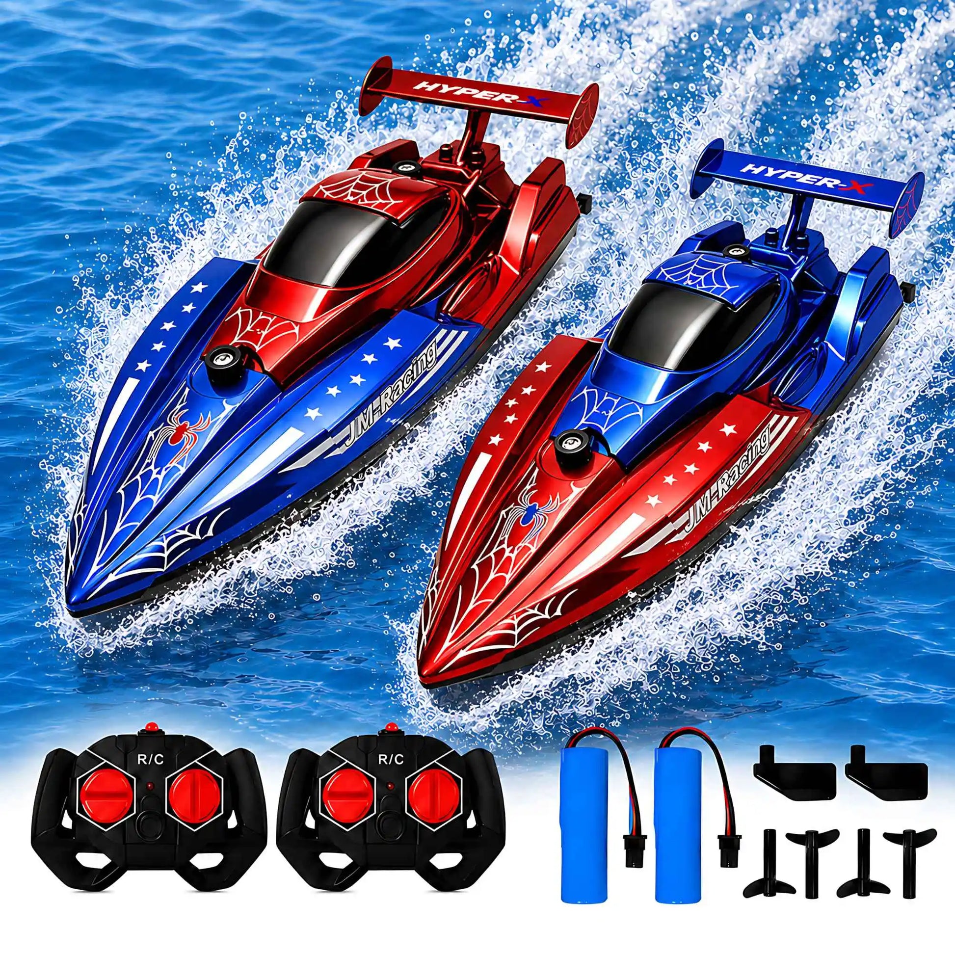 RC Boat for Kids 2.4GHz Remote Control Racing Boat Rechargeable