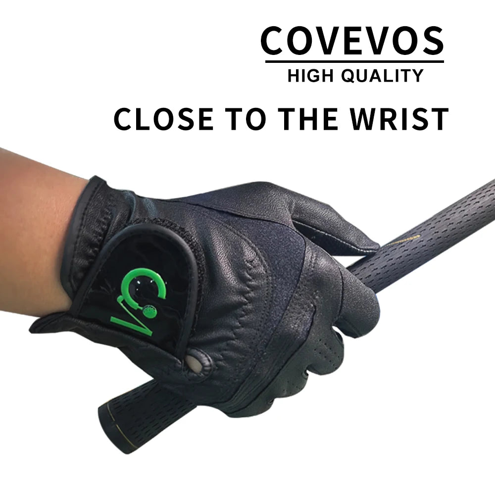 all weather golf gloves high performance black close to the wrist for superior grip and control
