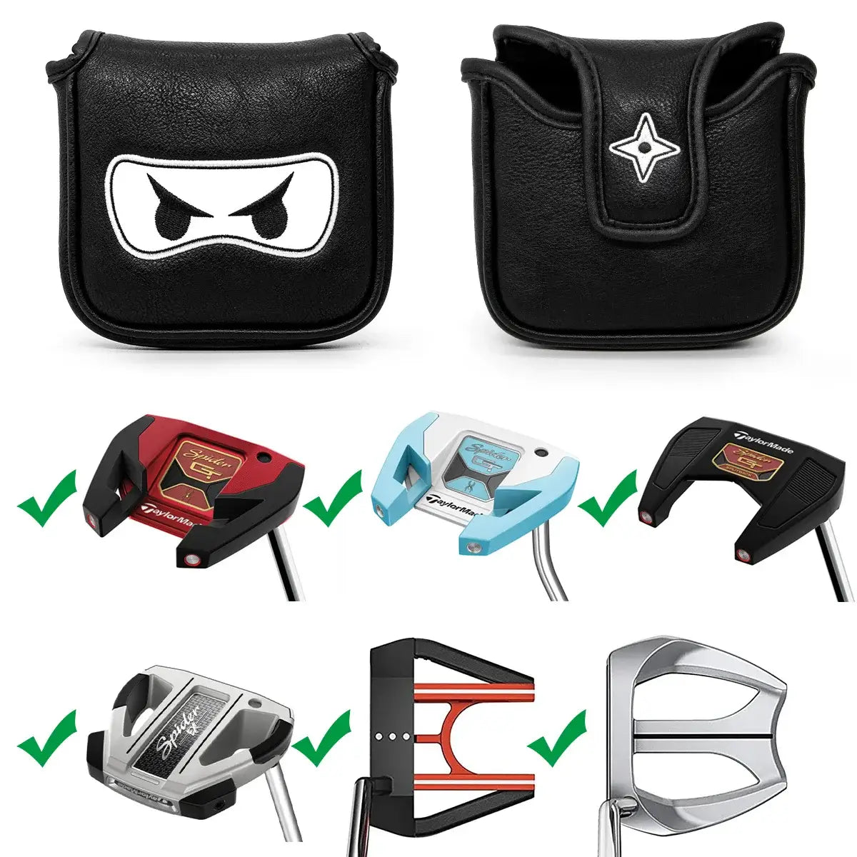 Aliennana Golf Club Headcover Set, Black Ninja Driver Head Cover Sportsman Specialty Products